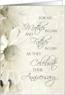 White Flowers In Laws Anniversary Card