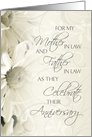 White Flowers In Laws Anniversary Card