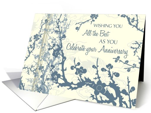 Blue Floral In Laws Anniversary card (634204)
