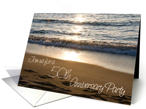 WAve at Sunset 50th Anniversary Invitation card (636126)