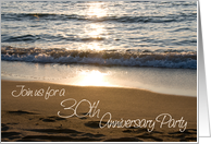 Wave at Sunset 30th Anniversary Invitation Card