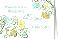 Garden Flowers 45th Anniversary Invitation Card