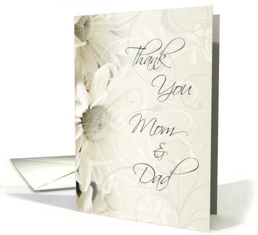 White Floral Parents Wedding Thank You card (637958)