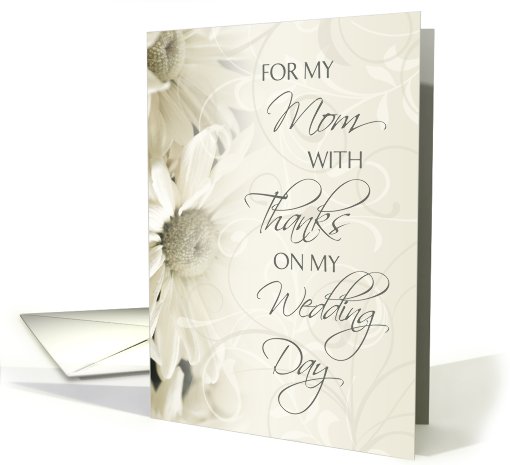 White Floral Mother of the Bride Wedding Thank You card (637959)