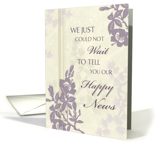 Purple Floral We've Eloped Announcement card (637991)
