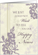 Purple Floral We’ve Eloped Announcement Card