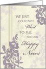 Purple Floral We’ve Eloped Announcement Card