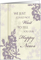 Purple Floral Engagement Announcement Card