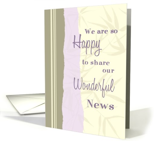 Beige and Lavender Just Married Announcement card (638074)
