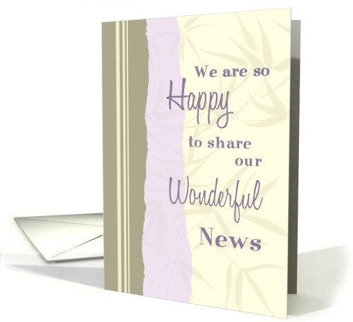 Beige and Lavender Engagement Announcement card (638076)