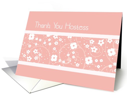 Thank You for Hosting Baby Shower, Pink & White Floral card (638696)