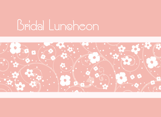 Bridal Luncheon Invitation, Pink & White Floral