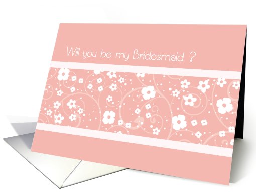 Pink White Flowers Friend Bridesmaid Invitation card (638704)