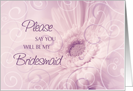Purple Floral Swirls Friend Bridesmaid Invitation Card
