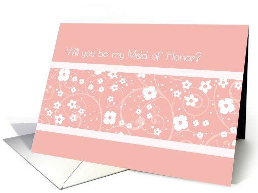 Pink White Flowers Friend Maid of Honor Invitation card (639533)