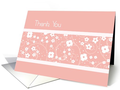 Pink White Flowers, Thank You for your Support card (639612)