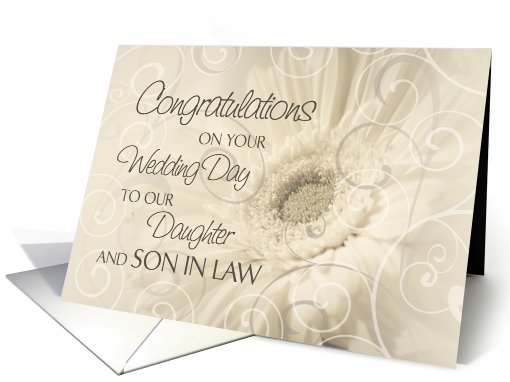 Beige Floral Swirls Congratulations Daughter and Son in... (639646)