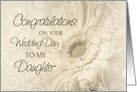 Beige Floral Swirls Congratulations Daughter Wedding Day Card