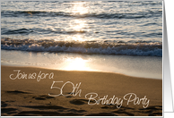 Wave at Sunset 50th Birthday Party Invitations Card