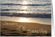 Wave at Sunset 70th Birthday Party Invitations Card