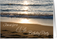 Wave at Sunset 65th Birthday Party Invitations Card