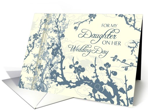 Blue Floral Congratulations to my Daughter Wedding card (640953)