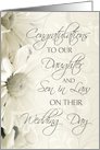 White Flowers Wedding Congratulations to our Daughter and Son in Law Card