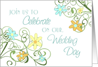 Garden Flowers Wedding Invitation Card