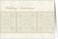 Beige Floral Elegant Wedding Invitation Card