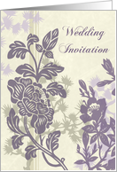 Purple Floral Elegant Wedding Invitation Card