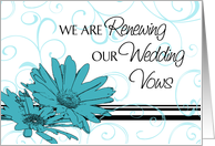 Wedding Vow Renewal Invitation, Turquoise Floral card