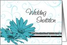 Turquoise Floral Wedding Invitation card
