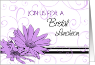Purple Floral Bridal Luncheon Invitation Card