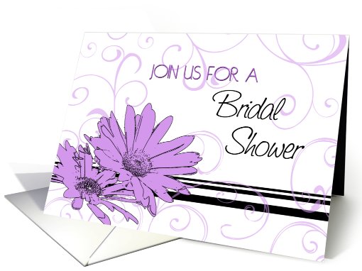 Purple Floral Bridal Shower Invitation card (643848)