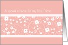 Pink White Floral Best Friend Bridesmaid Invitation Card