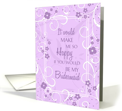 Friend Bridesmaid Invitation Card - Lavender Floral card (644442)