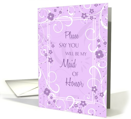 Aunt Maid of Honor Invitation Card - Lavender Floral card (644447)