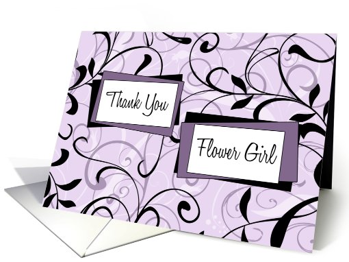 Thank You Flower Girl Card - Lavender Floral card (651902)