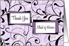 Thank You Best Friend Maid of Honor Card - Lavender Floral card