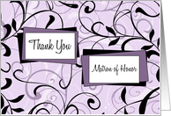 Thank You Matron of Honor Card - Lavender Floral card