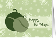Happy Holidays Christmas Card - Green Snow and Decorations card