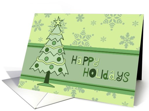 Happy Holidays from all of us Christmas Card - Green Tree... (652016)