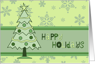 Happy Holidays from all of us Christmas Card - Green Tree and Snow card