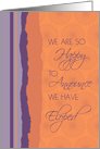 Elopement Announcement Card - Vibrant Orange and Purple card