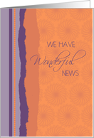 Engagement Announcement Card - Vibrant Orange and Purple card