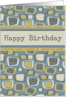 Employee Happy Birthday Card - Blue Retro card