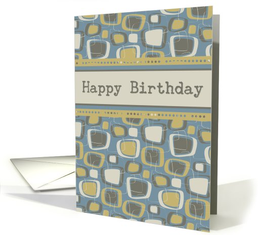 Guy Happy Birthday Card - Blue Retro card (652496)