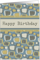 Guy Happy Birthday Card - Blue Retro card