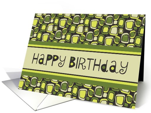 Employee Happy Birthday Card - Green Retro card (652499)