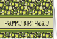 Business from All of Us Happy Birthday Card - Green Retro card